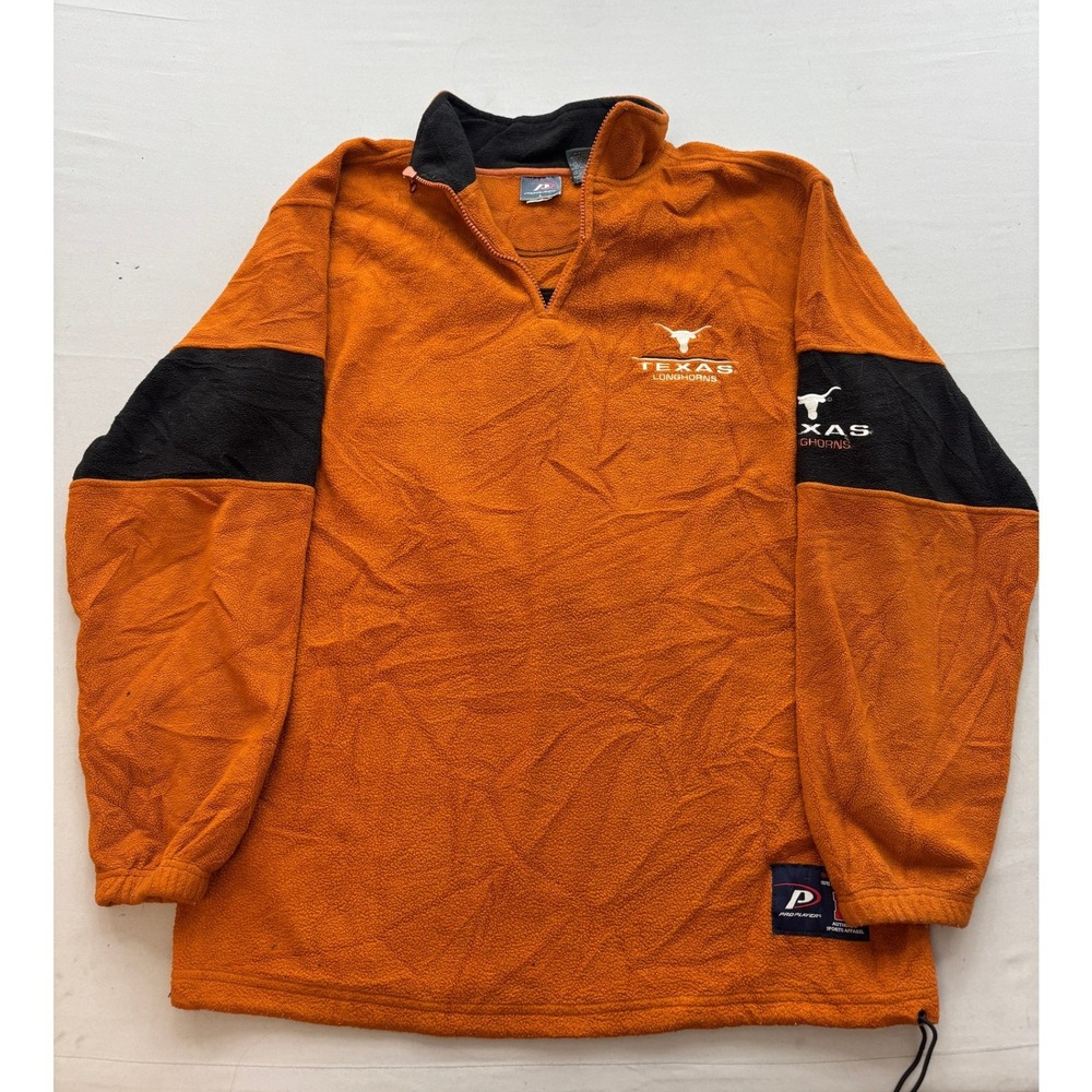 Vintage Pro Player Texas Longhorns Quarter Zip Fleece Pullover Burnt Orange L